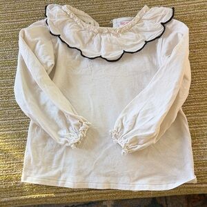 Zara Kids White Ruffle Long Sleeve Top